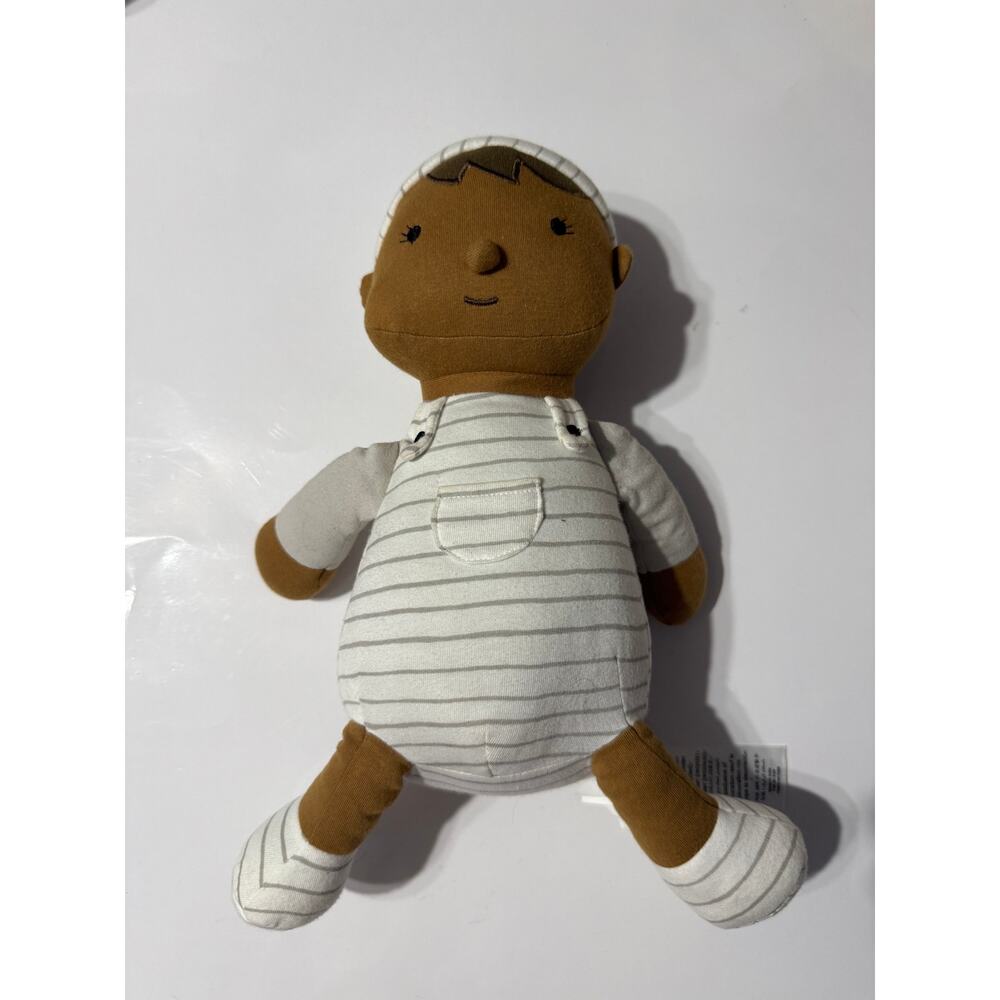 Pottery Barn Kids Organic Cotton Baby Doll 15” Striped Plush Soft Toy